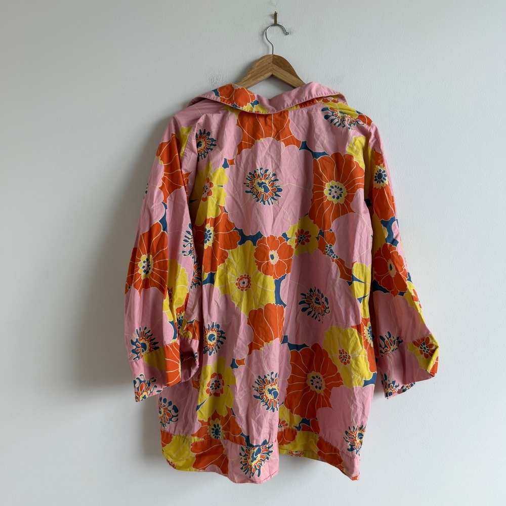 Zara Print Kimono Style Long Sleeve Blouse Size XXL - Picture 8 of 10
